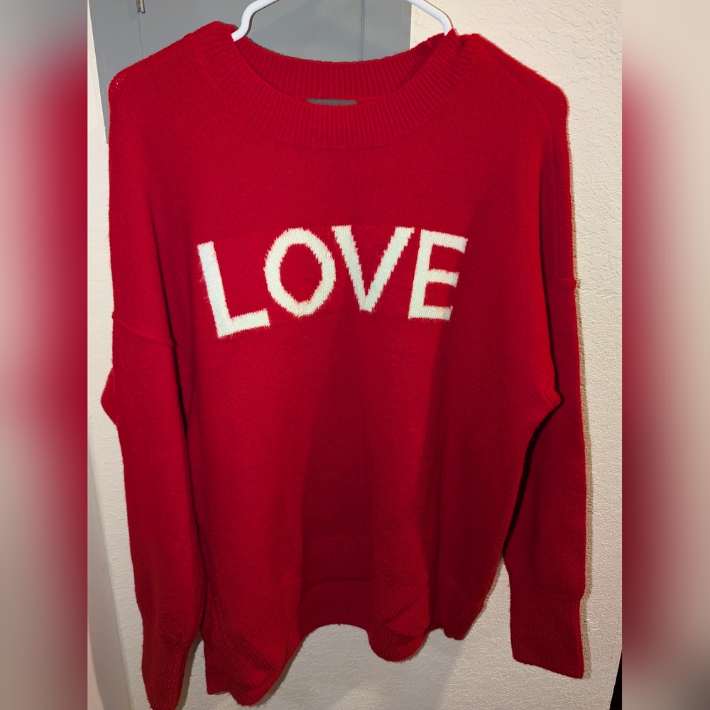 Vince Camuto Red‎ 'Love' Sweater